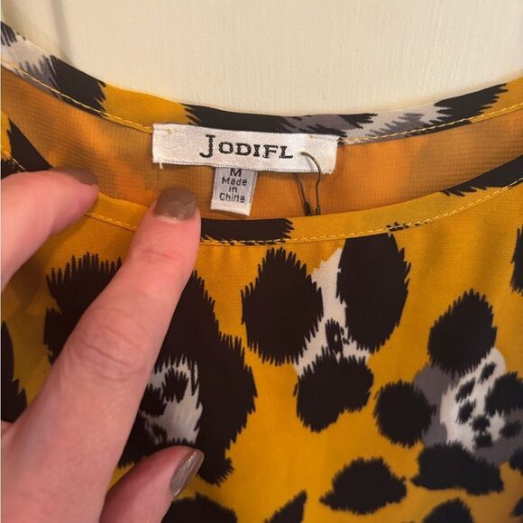 Anthropologie JODIFL Leopard Print Satin Leopard Print Maxi Dress - Picture 3 of 4